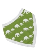 Reversible Elephant Green Bandanna bib